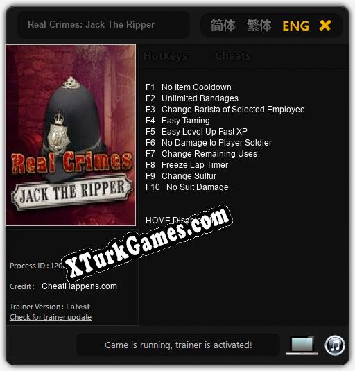 Real Crimes: Jack The Ripper: Trainer +10 [v1.3]