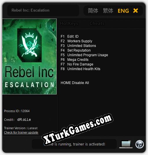 Rebel Inc: Escalation: Trainer’ı (V1.0.44)