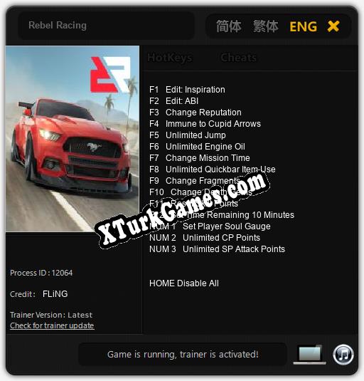 Rebel Racing: Trainer’ı (V1.0.34)