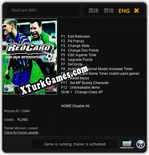 RedCard 2003: Cheats, Trainer +13 [FLiNG]