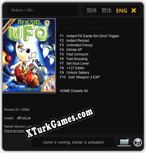 Reksio i Ufo: Cheats, Trainer +10 [dR.oLLe]