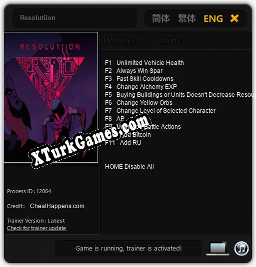 Resolutiion: Cheats, Trainer +11 [CheatHappens.com]