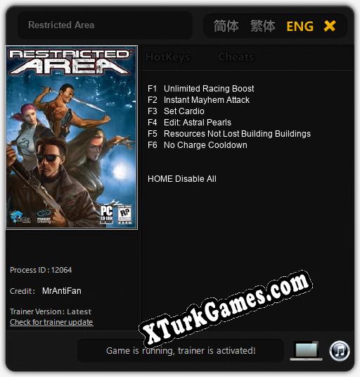 Restricted Area: Trainer +6 [v1.4]