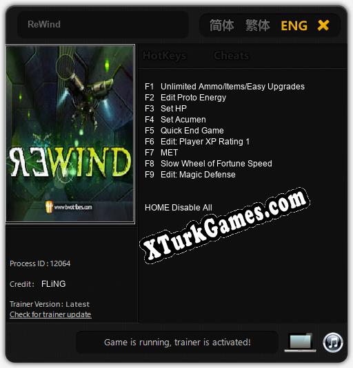 ReWind: Trainer’ı (V1.0.19)