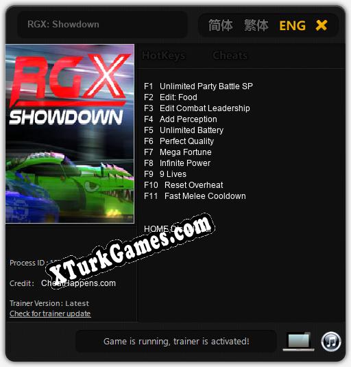 RGX: Showdown: Trainer +11 [v1.9]