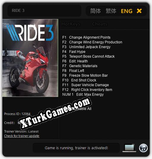 RIDE 3: Trainer +13 [v1.4]