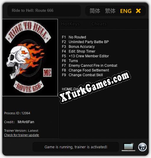 Ride to Hell: Route 666: Cheats, Trainer +9 [MrAntiFan]