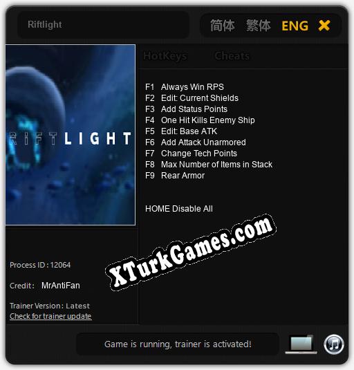 Riftlight: Trainer +9 [v1.8]