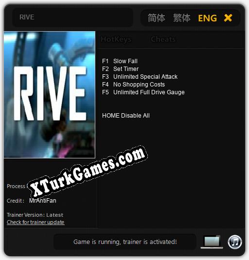 RIVE: Cheats, Trainer +5 [MrAntiFan]