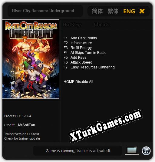 River City Ransom: Underground: Trainer +7 [v1.7]