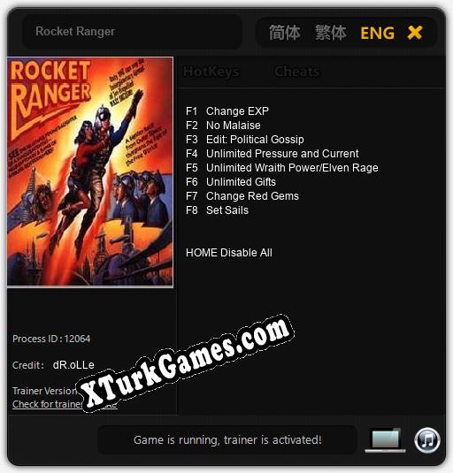 İçin Trainer’ı Çıktı Rocket Ranger [v1.0.4]