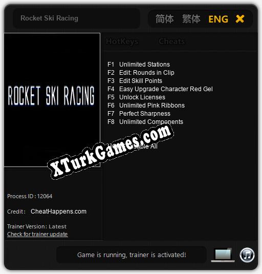 Rocket Ski Racing: Trainer +8 [v1.4]