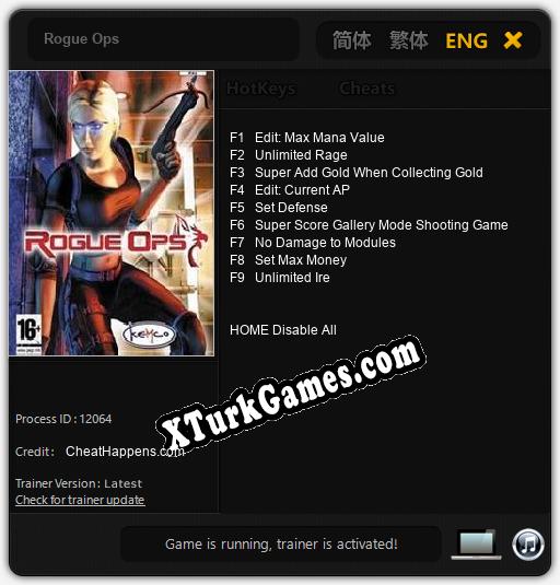 Rogue Ops: Trainer +9 [v1.4]