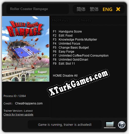 Roller Coaster Rampage: Trainer’ı (V1.0.72)