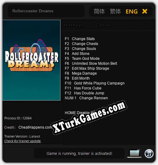 Rollercoaster Dreams: Cheats, Trainer +13 [CheatHappens.com]
