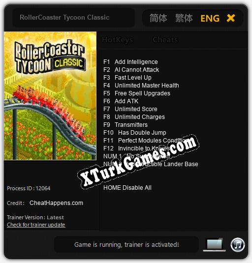 RollerCoaster Tycoon Classic: Trainer’ı (V1.0.50)
