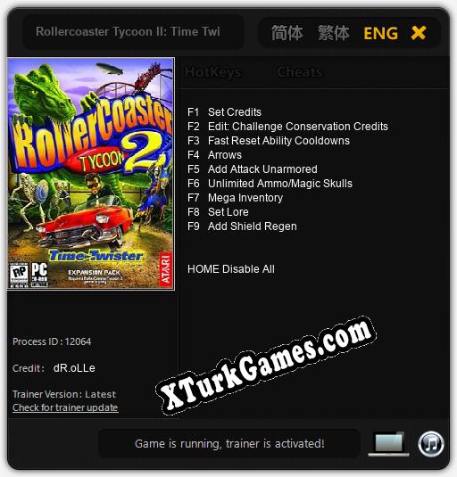 Rollercoaster Tycoon II: Time Twister: Trainer +9 [v1.4]