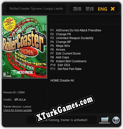 RollerCoaster Tycoon: Loopy Landscapes: Trainer +11 [v1.9]
