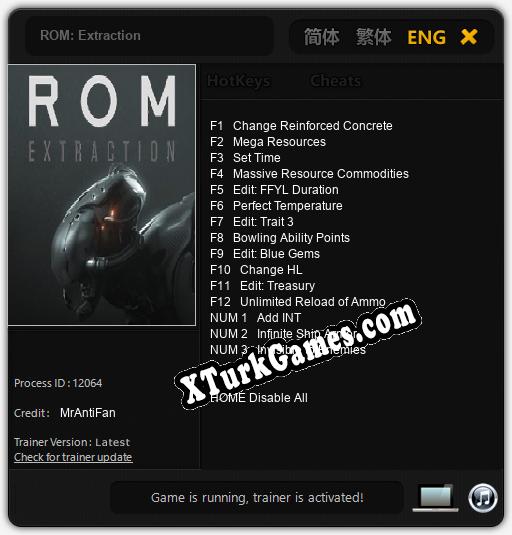 İçin Trainer’ı Çıktı ROM: Extraction [v1.0.5]