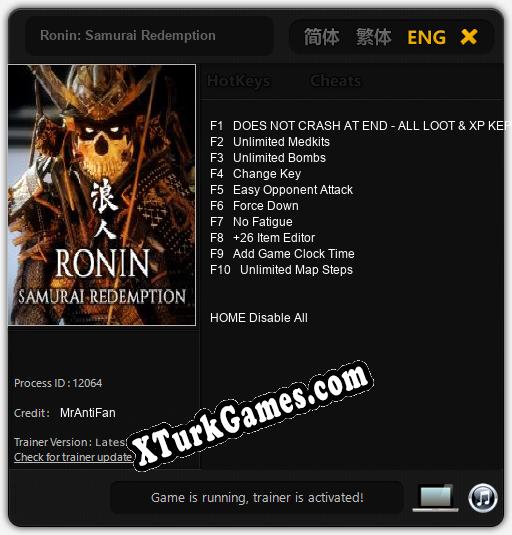İçin Trainer’ı Çıktı Ronin: Samurai Redemption [v1.0.8]