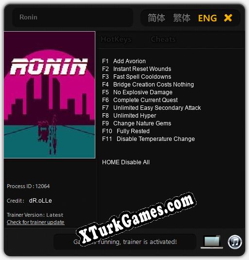 Ronin: Trainer +11 [v1.2]