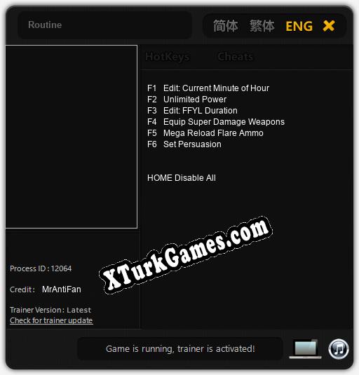 İçin Trainer’ı Çıktı Routine [v1.0.2]