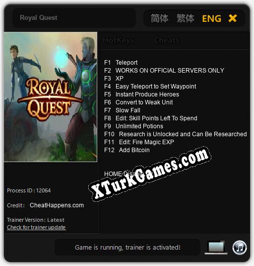 Royal Quest: Trainer’ı (V1.0.55)