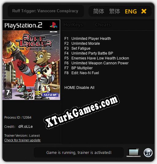 Ruff Trigger: Vanocore Conspiracy: Cheats, Trainer +8 [dR.oLLe]