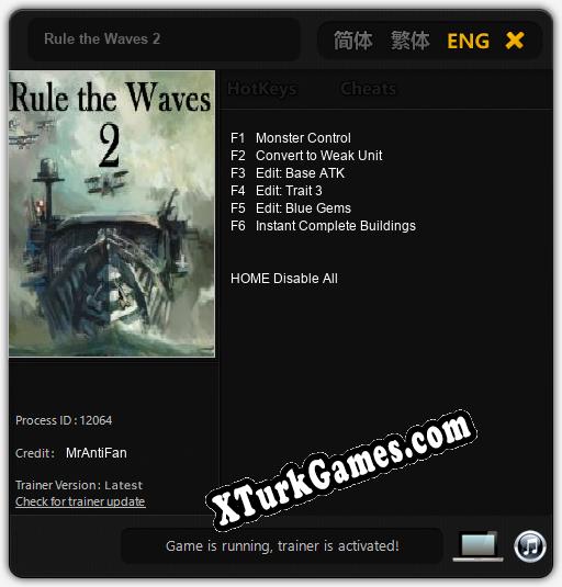 İçin Trainer’ı Çıktı Rule the Waves 2 [v1.0.6]