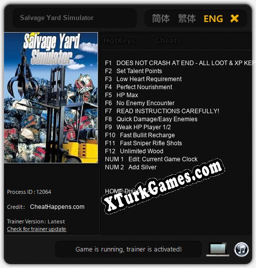 İçin Trainer’ı Çıktı Salvage Yard Simulator [v1.0.7]