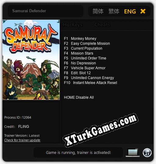 Samurai Defender: Trainer +10 [v1.1]