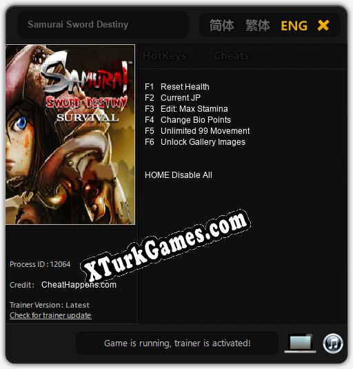 Samurai Sword Destiny: Trainer’ı (V1.0.98)