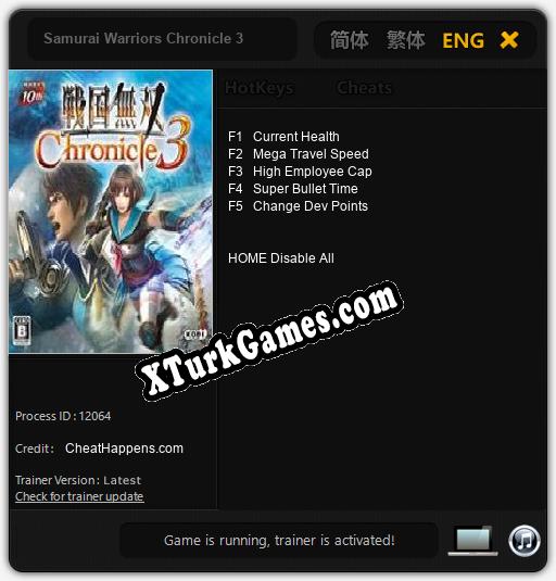 Samurai Warriors Chronicle 3: Trainer’ı (V1.0.48)