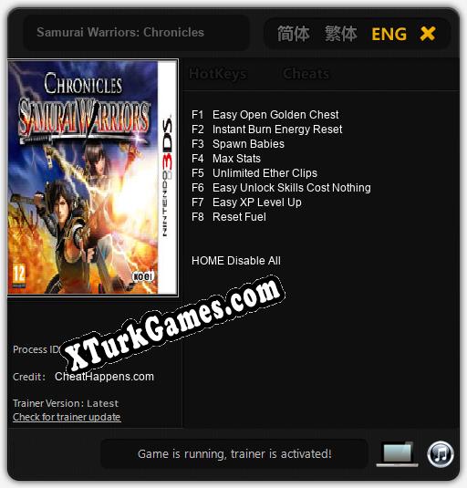 Samurai Warriors: Chronicles: Cheats, Trainer +8 [CheatHappens.com]