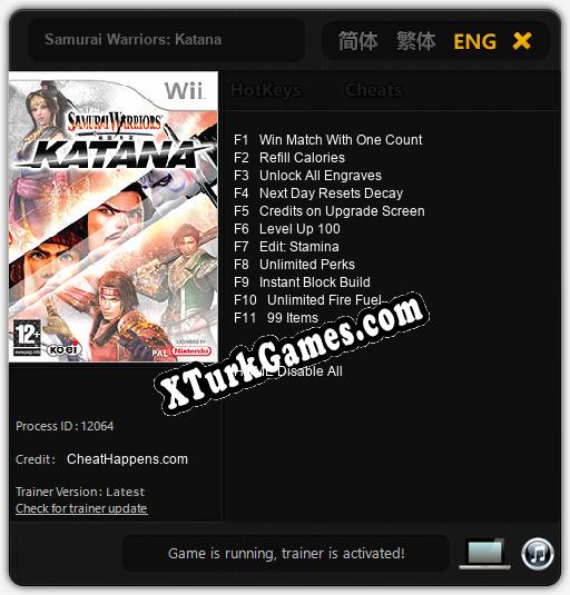 Samurai Warriors: Katana: Trainer’ı (V1.0.8)