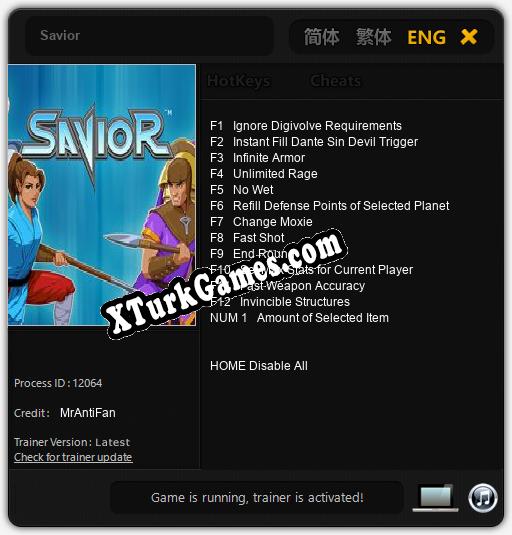 Savior: Trainer +13 [v1.1]