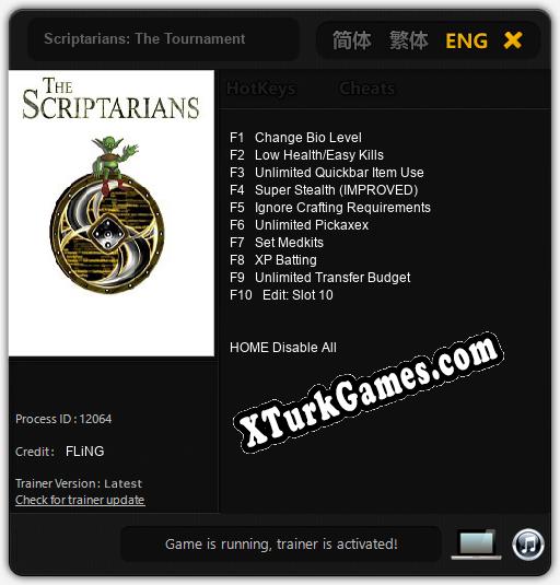 Scriptarians: The Tournament: Cheats, Trainer +10 [FLiNG]