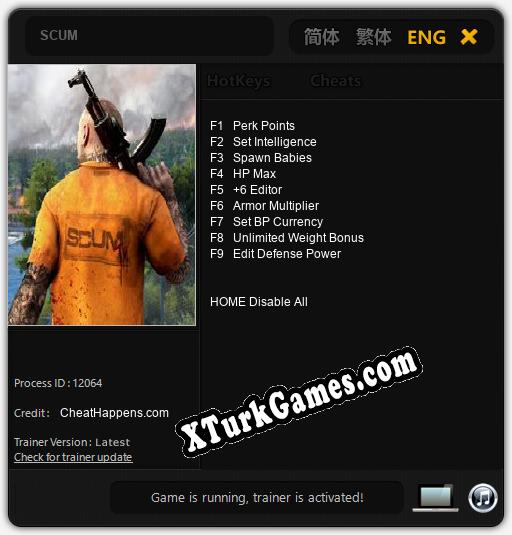 İçin Trainer’ı Çıktı SCUM [v1.0.5]