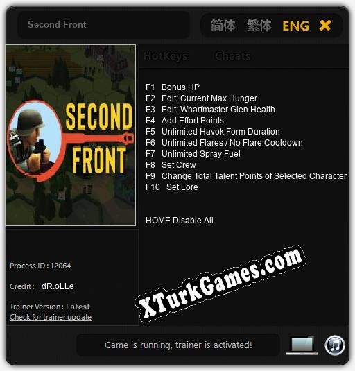 Second Front: Trainer +10 [v1.2]