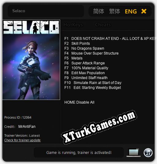 Selaco: Trainer +11 [v1.3]