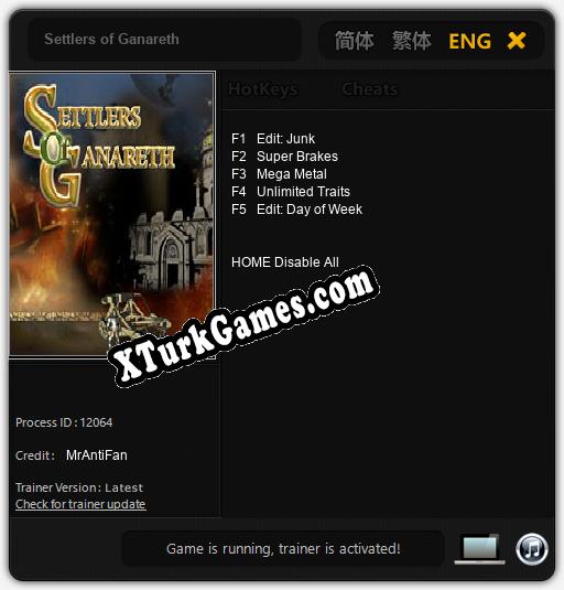 Settlers of Ganareth: Trainer +5 [v1.2]