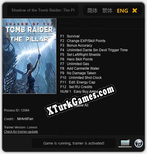 shadow of the tomb raider trainer 1.0.