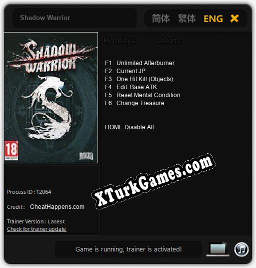 Shadow Warrior: Trainer +6 [v1.1]