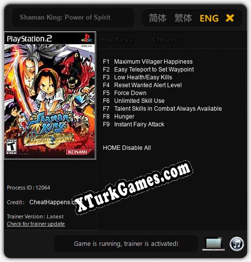 Shaman King: Power of Spirit: Trainer +9 [v1.3]