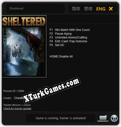 İçin Trainer’ı Çıktı Sheltered [v1.0.7]