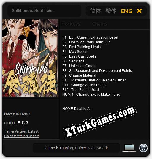 İçin Trainer’ı Çıktı Shikhondo: Soul Eater [v1.0.1]
