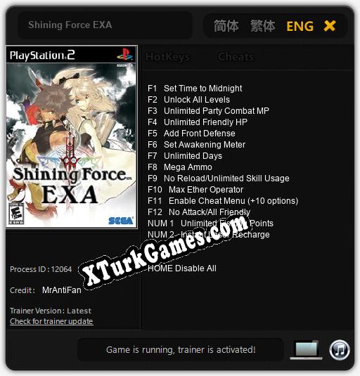 Shining Force EXA: Trainer +14 [v1.2]