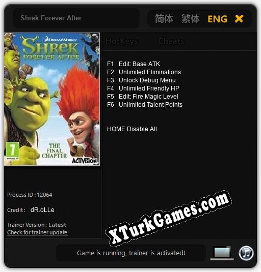 İçin Trainer’ı Çıktı Shrek Forever After [v1.0.6]