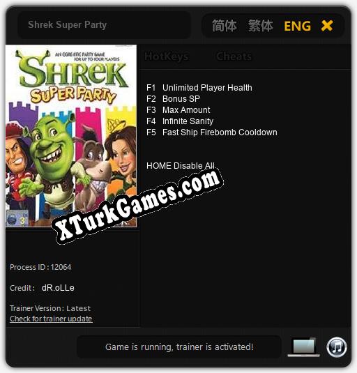 Shrek Super Party: Cheats, Trainer +5 [dR.oLLe]