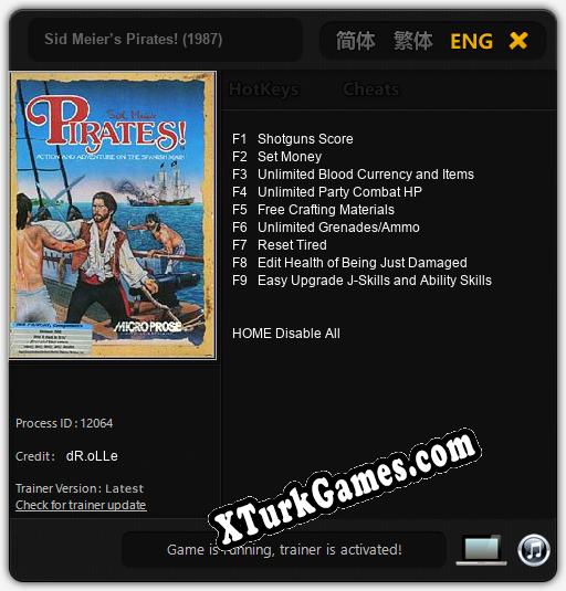Sid Meier’s Pirates! (1987): Trainer’ı (V1.0.72)
